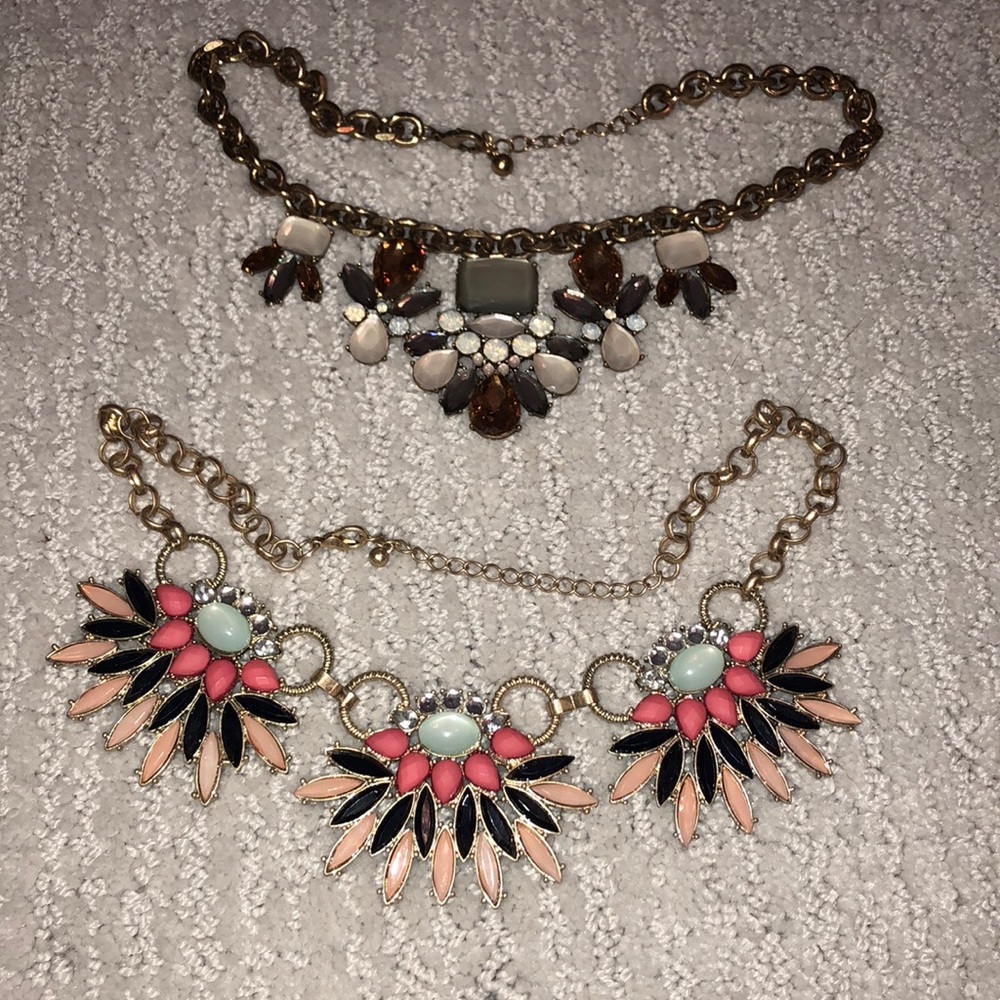 2 statement necklaces